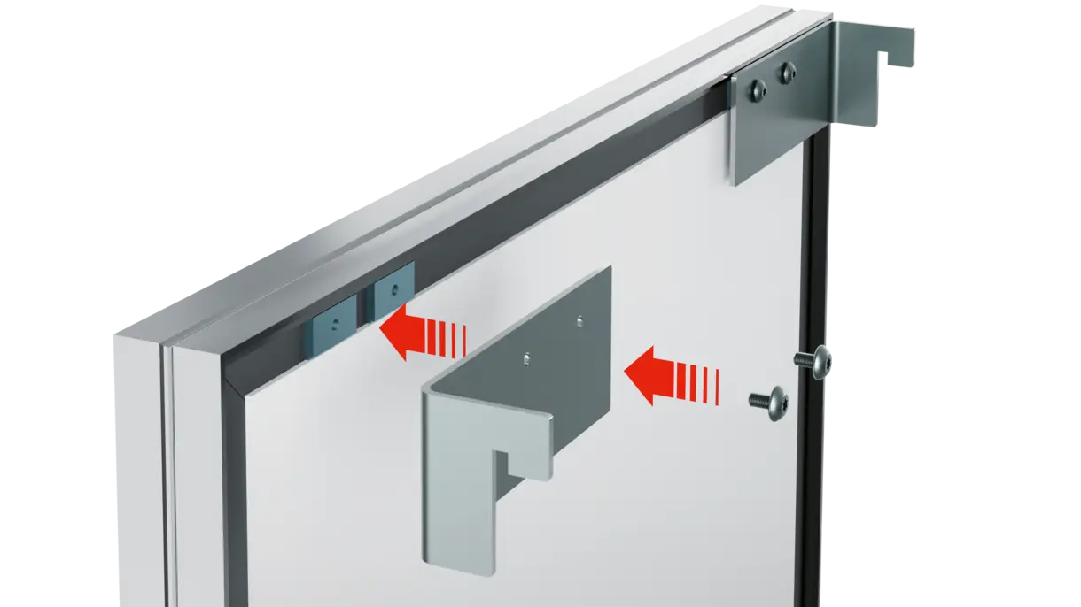 LED-Leuchtrahmen ACE Panel 15 mit rückseitiger Hakenbefestigung zum Einhängen in Regalsäulen
